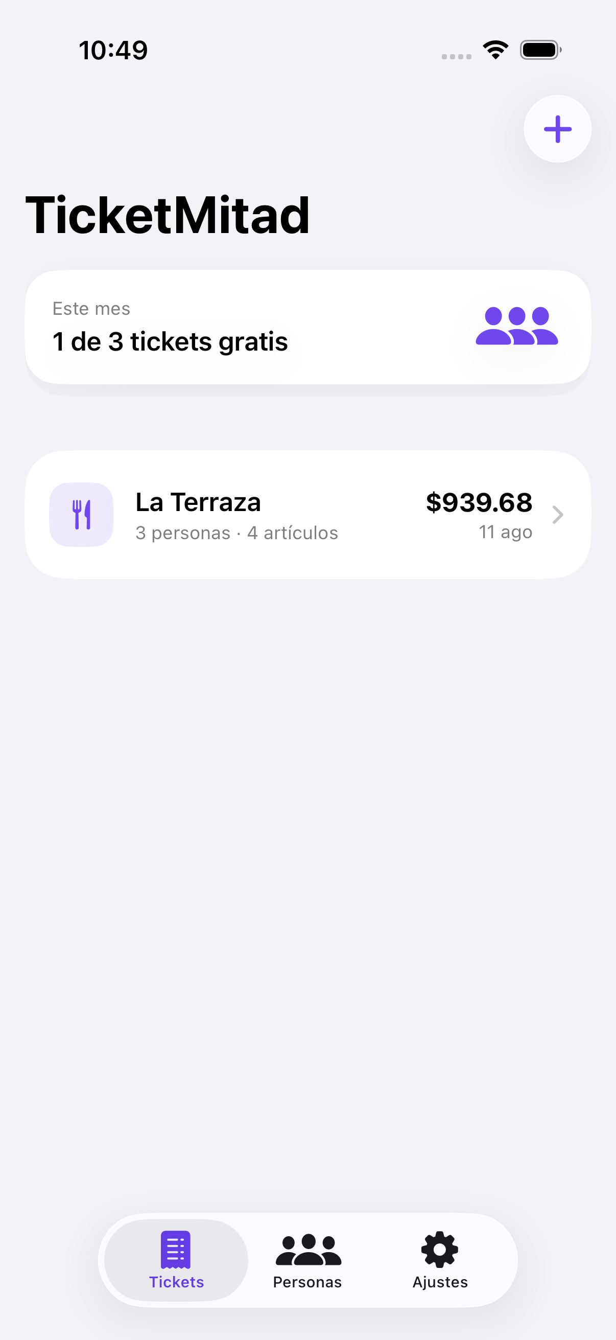 Lista de tickets en TicketMitad